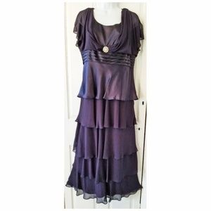 PATRA CHIFFON GOWN NAVY BLUE